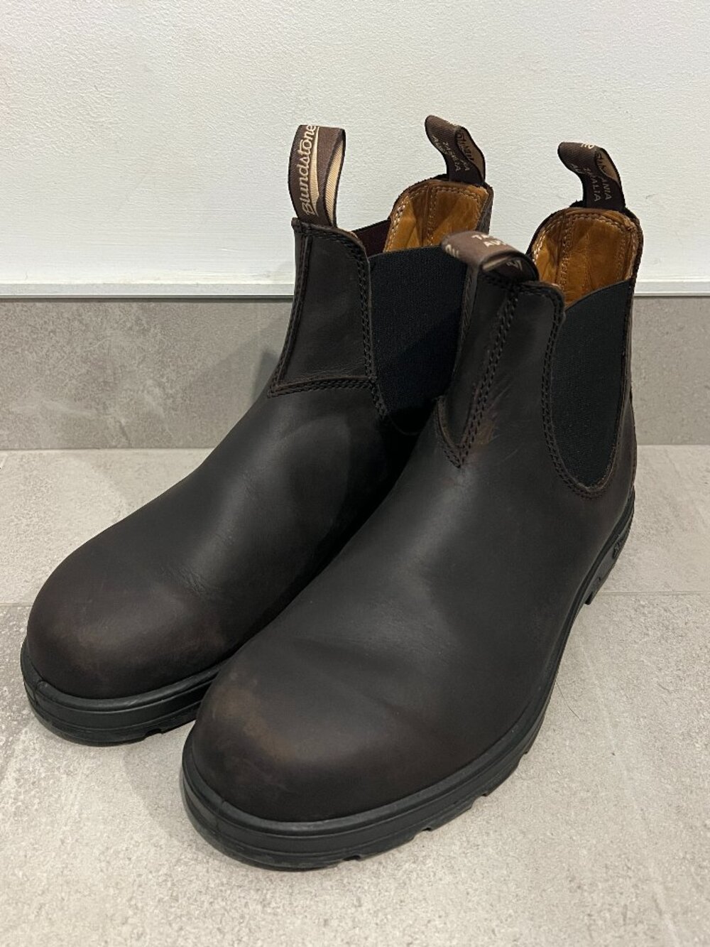 Blundstone Brown Leather Round Toe Boots US 10.5 AU - 9.5